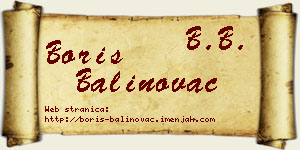 Boris Balinovac vizit kartica